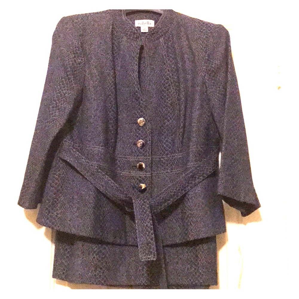 Navy Snake Print Suit
